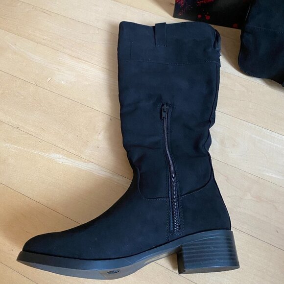 𝅺FERGALICIOUS BNIB Black Tall Riding Brown "Zephyr" - Picture 3 of 10